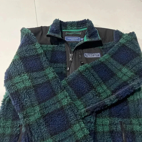 Vineyard vines High-Pile Fleece SuperShep‎ Full-Zip Jacket holiday green medium - Picture 1 of 9
